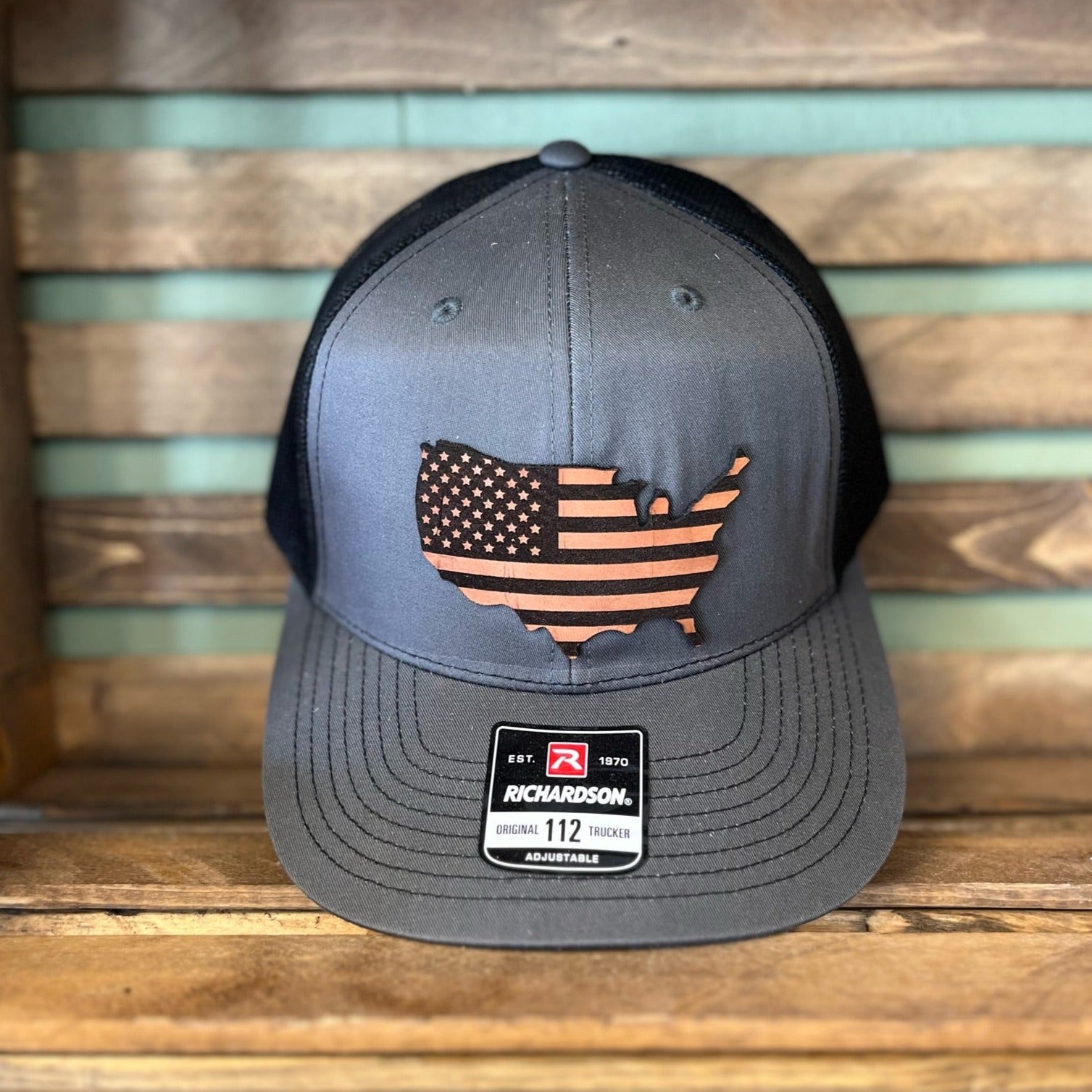 USA Flag Outline on a Grey/Black