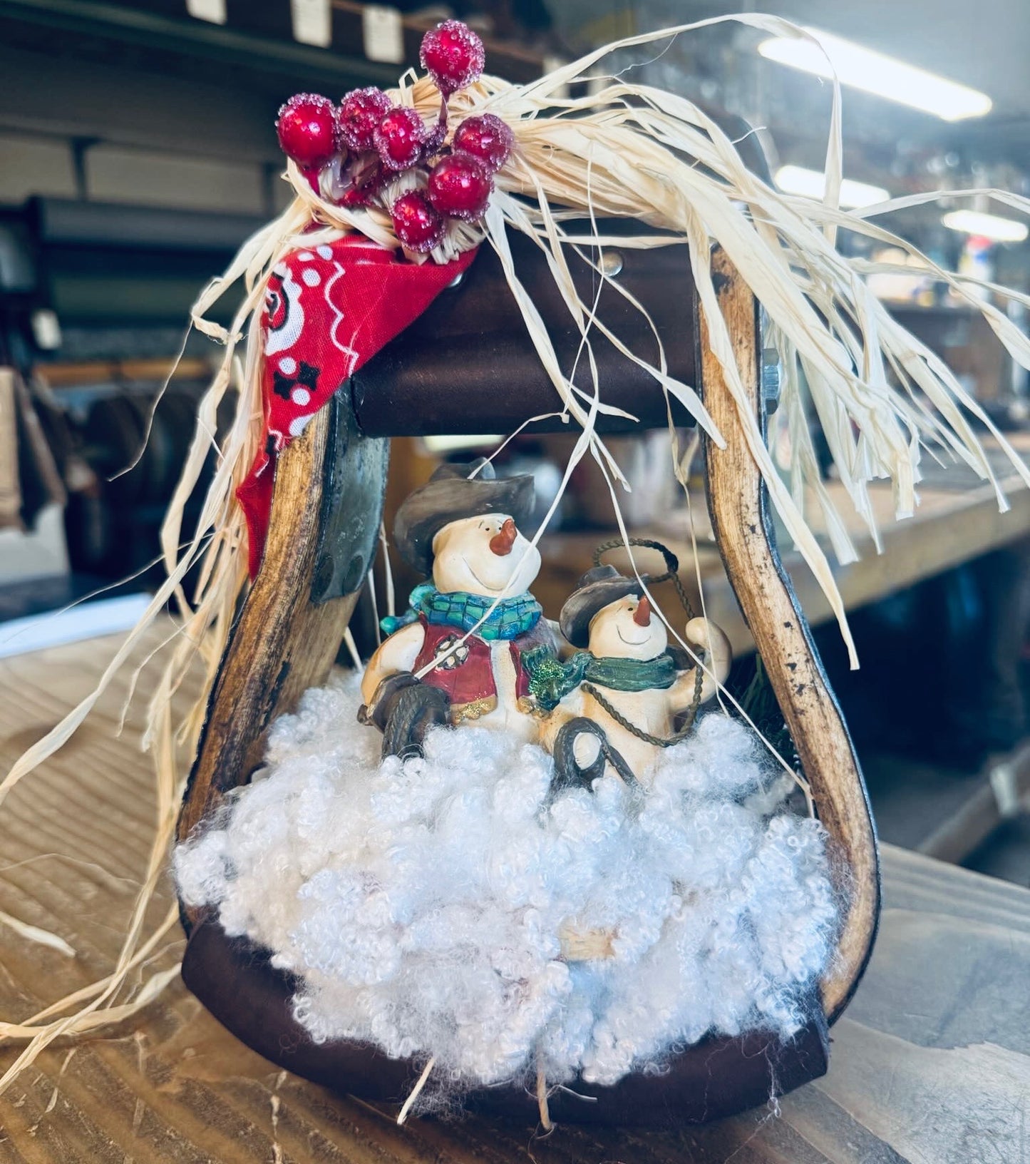 Fall and Christmas horse shoe decorations