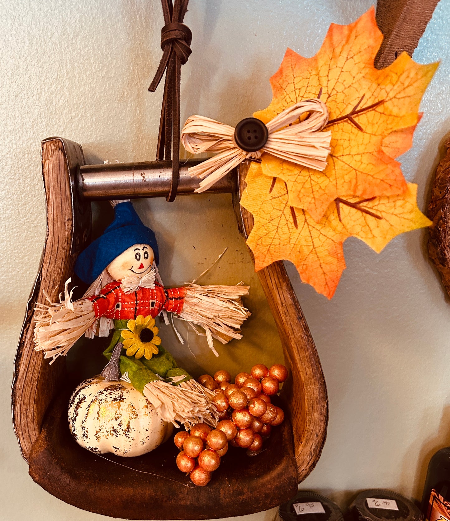 Fall and Christmas horse shoe decorations