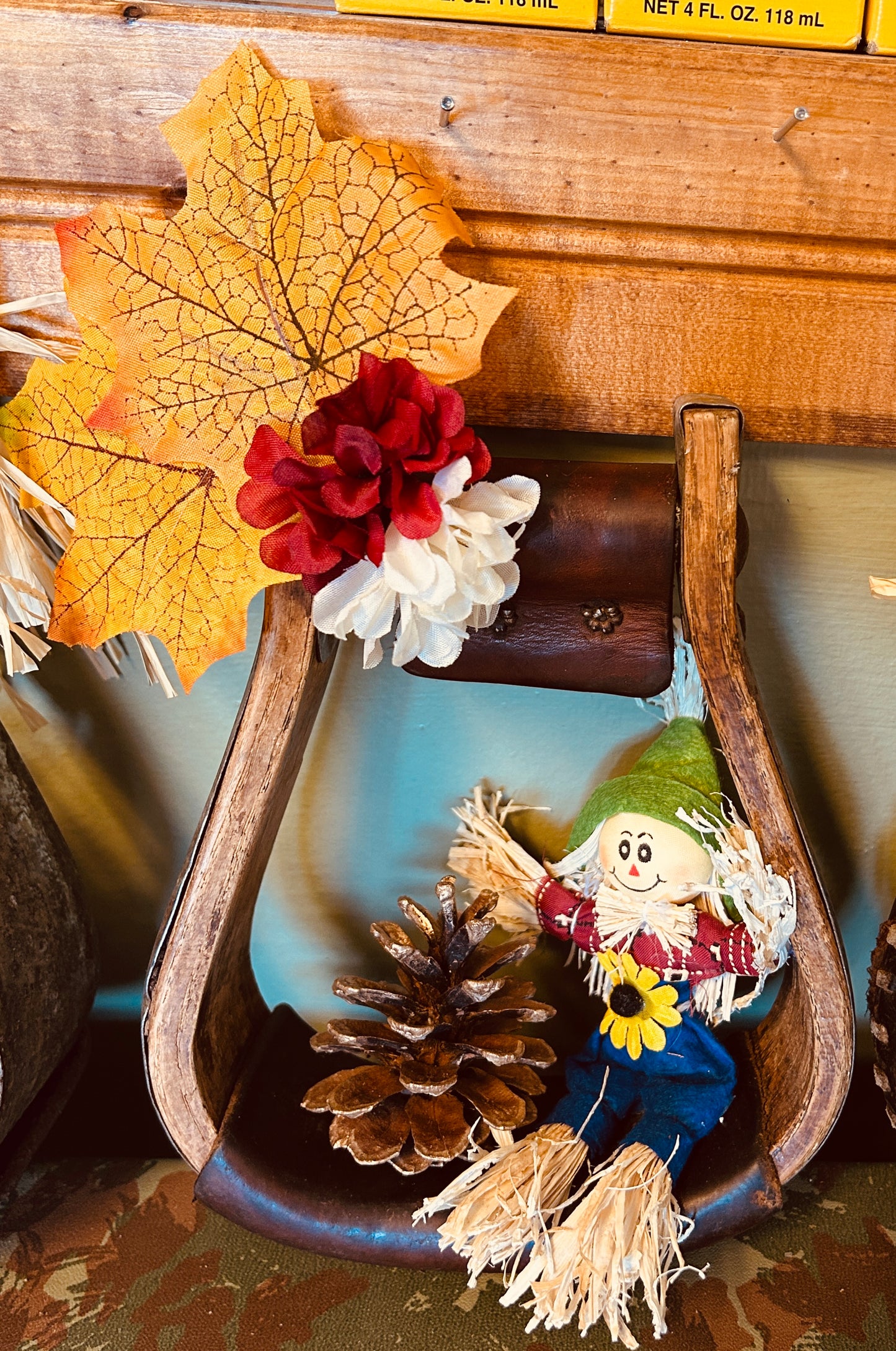 Fall and Christmas horse shoe decorations